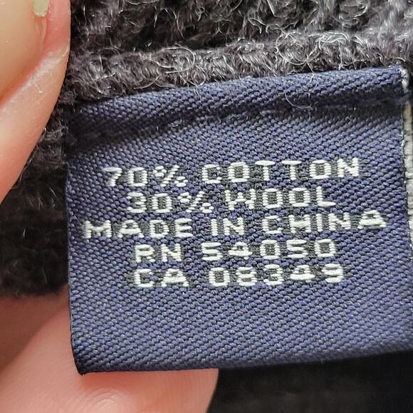 Anne Klein Minimalist Prep Gray Charcoal wool Blend long sleeve cardigan SZ L - Picture 5 of 8